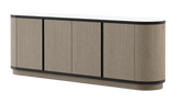 Laskasas Brown Sideboard — ceramic finish, perspective view