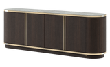 Laskasas Brown Sideboard — marble top, perspective view
