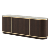 Laskasas Brown Sideboard — marble top, perspective view — standardised