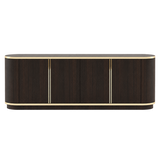 Laskasas Brown Sideboard — wood top, front view — standardised