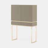 Laskasas Cannes Bar Cabinet in Beige Grey Lacquer Matte