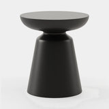 Laskasas Cap Side Table in Black Lacquer Matte