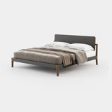 Laskasas Clare Bed in Athens Black faux leather