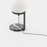 Laskasas Clarke Table Lamp in Nero Marquina Polished Marble, third view