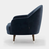 Laskasas Cosy Armchair in Vienna Deep Blue velvet, third view