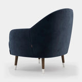 Laskasas Cosy Armchair in Vienna Deep Blue velvet, fourth view