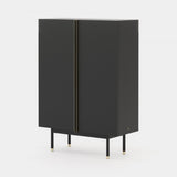 Laskasas Cuba Bar Cabinet in Black Lacquer Matte