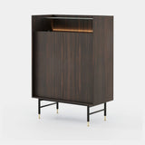 Laskasas Desmond Bar Cabinet in Smoked Eucalyptus Veneer Matte