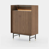 Laskasas Desmond Bar Cabinet in Walnut Veneer Matte