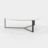 Laskasas Dili Coffee Table in Carrara Polished Marble