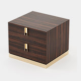 Laskasas Emily Bedside Table in Smoked Eucalyptus Veneer Matte, third view