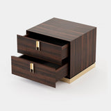 Laskasas Emily Bedside Table in Smoked Eucalyptus Veneer Matte, fourth view