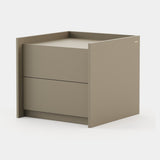 Laskasas Endy Bedside Table in Beige Grey Lacquer Matte