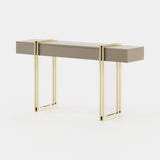 Laskasas Evelyn Console in Beige Grey Lacquer Matte