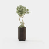 Laskasas Gold Flower Pot in Smoked Eucalyptus Veneer Matte, second view
