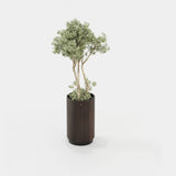 Laskasas Gold Flower Pot in Smoked Eucalyptus Veneer Matte, third view