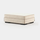 Laskasas Grey Pouf in Verena Ecru velvet
