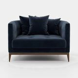 Laskasas Harold Armchair in Vienna Deep Blue velvet, second view