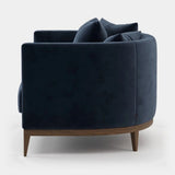 Laskasas Harold Armchair in Vienna Deep Blue velvet, third view