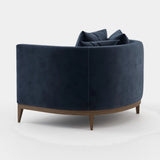 Laskasas Harold Armchair in Vienna Deep Blue velvet, fourth view