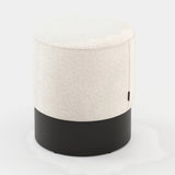 Laskasas Isaac Pouf in Xangai White weave, second view