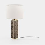 Laskasas Jack Table Lamp in Emperador Dark Polished Marble
