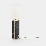 Laskasas Jack Table Lamp in Nero Marquina Polished Marble