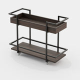 Laskasas Janice Tea Cart in Smoked Eucalyptus Veneer Matte, third view