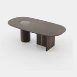 Laskasas Kahlo Dining Table in Smoked Eucalyptus Veneer Matte, third view