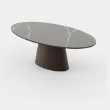 Laskasas Kelly Dining Table in Smoked Eucalyptus Veneer Matte, third view