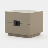 Laskasas Lady Bedside Table in Beige Grey Lacquer Matte