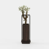 Laskasas Lanie Flower Pot in Smoked Eucalyptus Veneer Matte, second view