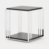 Laskasas Megan Side Table in Black Lacquer Matte