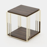 Laskasas Megan Side Table in Smoked Eucalyptus Veneer Matte, third view