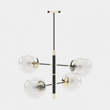 Laskasas Meredith Suspension Lamp in Gilded Polished Stainless Steel