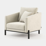 Laskasas Munique Armchair in Vienna Cream velvet