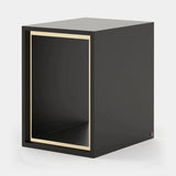 Laskasas Nilo Side Table in Black Lacquer Matte