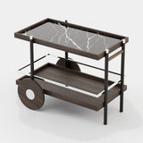 Laskasas Pitt Tea Cart in Smoked Eucalyptus Veneer Matte, third view