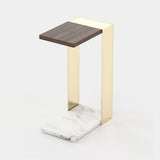 Laskasas Poppi Side Table in Smoked Eucalyptus Veneer Matte, third view