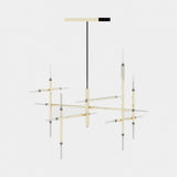 Laskasas Robert Suspension Lamp in Gilded Polished Stainless Steel