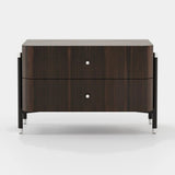 Laskasas Rosie Bedside Table in Smoked Eucalyptus Veneer Matte, second view