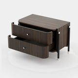 Laskasas Rosie Bedside Table in Smoked Eucalyptus Veneer Matte, fourth view