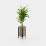 Laskasas Rosie Flower Pot in Beige Grey Lacquer Matte