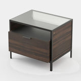 Laskasas Rowling Bedside Table in Smoked Eucalyptus Veneer Matte, third view