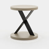 Laskasas Sally Side Table in Beige Grey Lacquer Matte