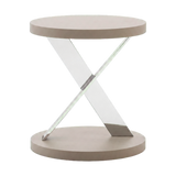 Laskasas Sally Side Table — Beige Grey Lacquer Matte