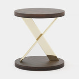 Laskasas Sally Side Table in Smoked Eucalyptus Veneer Matte, second view