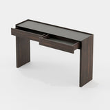 Laskasas Samos Console in Smoked Eucalyptus Veneer Matte, fourth view