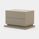 Laskasas Uso Bedside Table in Beige Grey Lacquer Matte