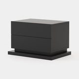 Laskasas Uso Bedside Table in Black Lacquer Matte